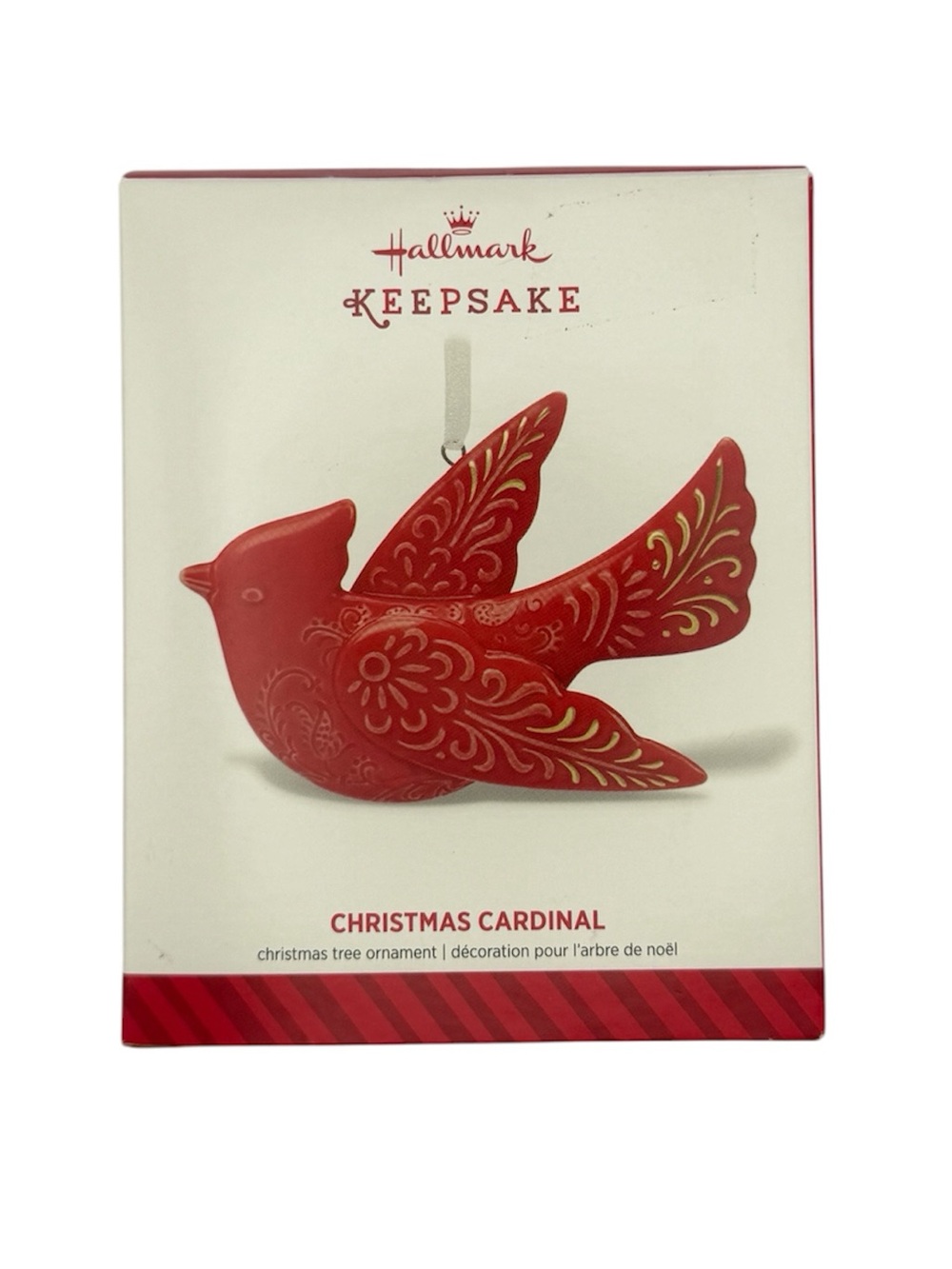 2014 Hallmark Keepsake Ornament Christmas Cardinal Red Gold Ceramic Ornate